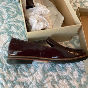 CLARKS Frida Loafer - AUBERGINE LEATHER - size 10 women